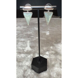 Kendra Scott Vivian Gray Illusion Drop Earrings Silver Tone Spike Goth NEW